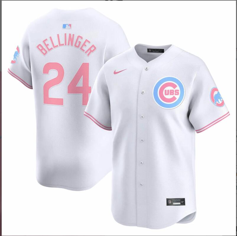 Men Chicago Cubs 24 Bellinger white 2024 Nike MLB jersey